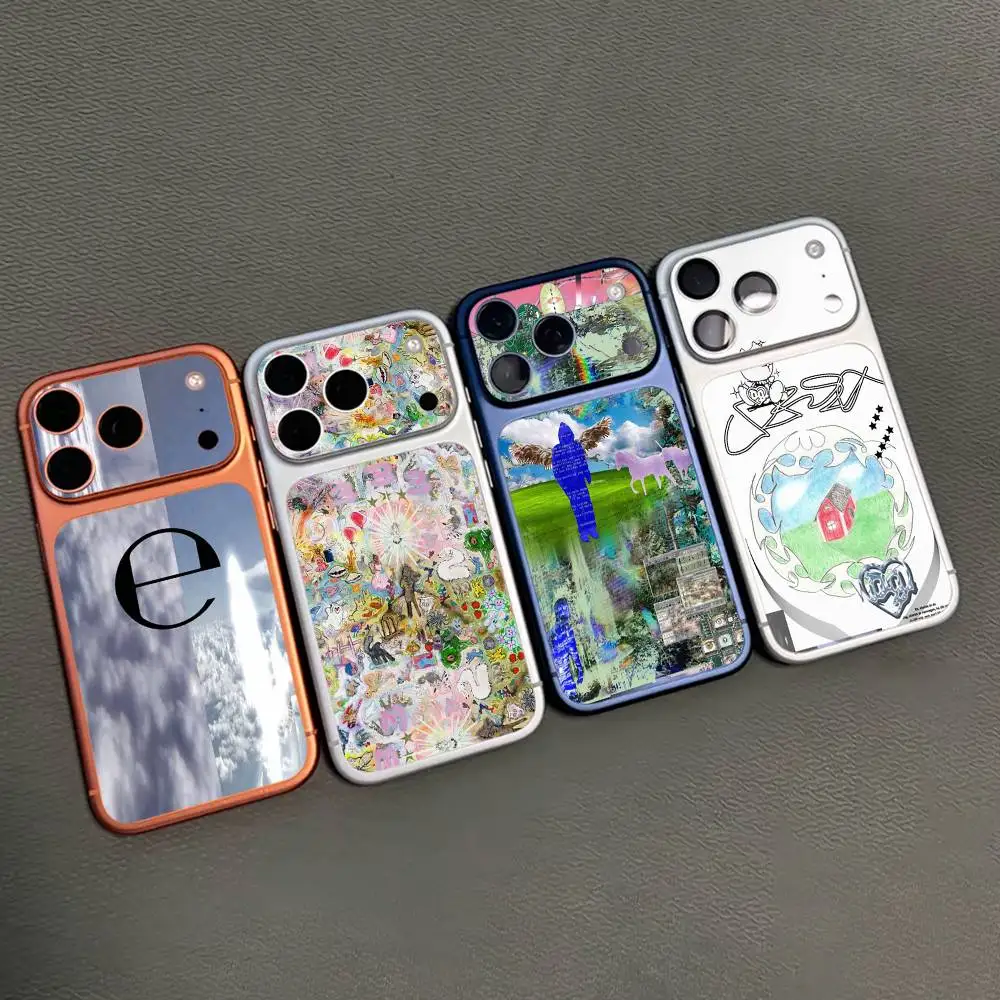 B-Bladee Crest E-Ecco2K E PXE For iPhone 17proMax 17pro Full Cover Decal Skin Wrap 3D Colorful Rear Protective Sticker Film