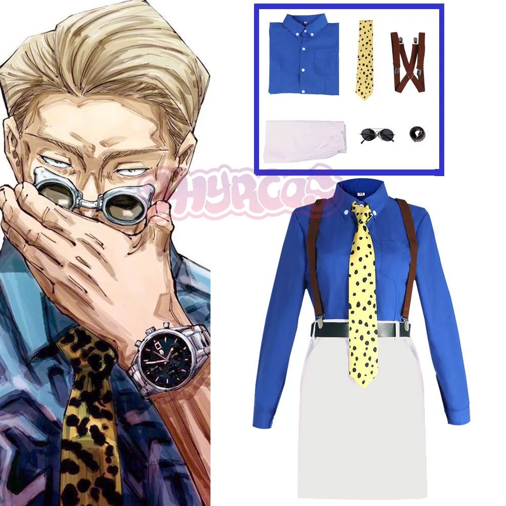 Anime Nanami Kento Female Version Cosplay Costume Accessories Full Set Women Men Slim Fit Shirt Skirt with Tie Suspender Glasses