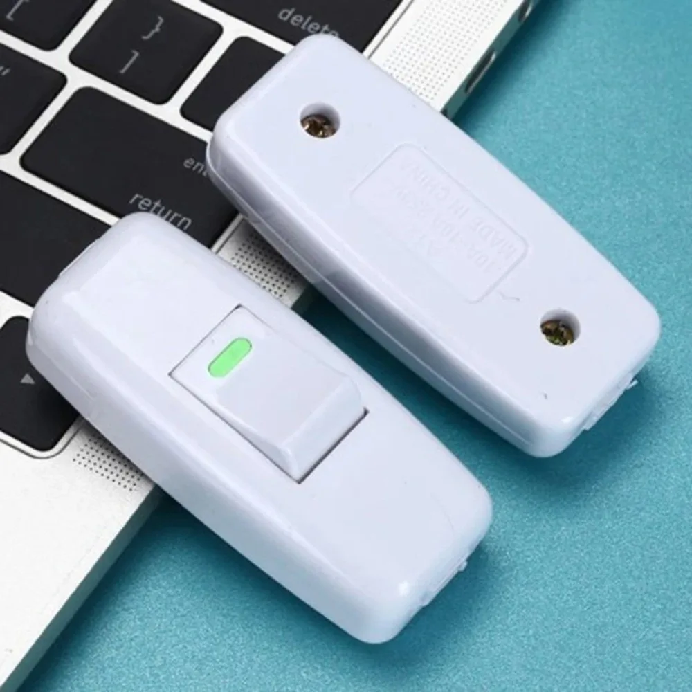 Home Light Switch Boat Shape Inline ON/OFF Wires Cable Switches Classic White Black Desk Light Cord Table Lamp Switches