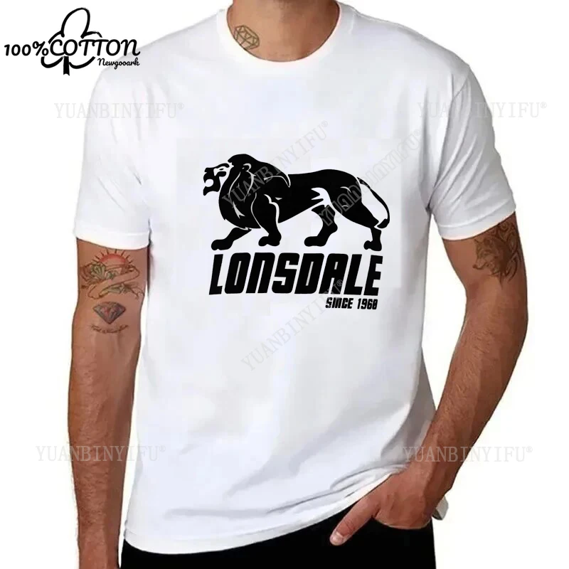 New Listing Lonsdale LOGO Printed 100%Cotton  T-shirt Top Trend Male Summer O-neck Short Sleeve