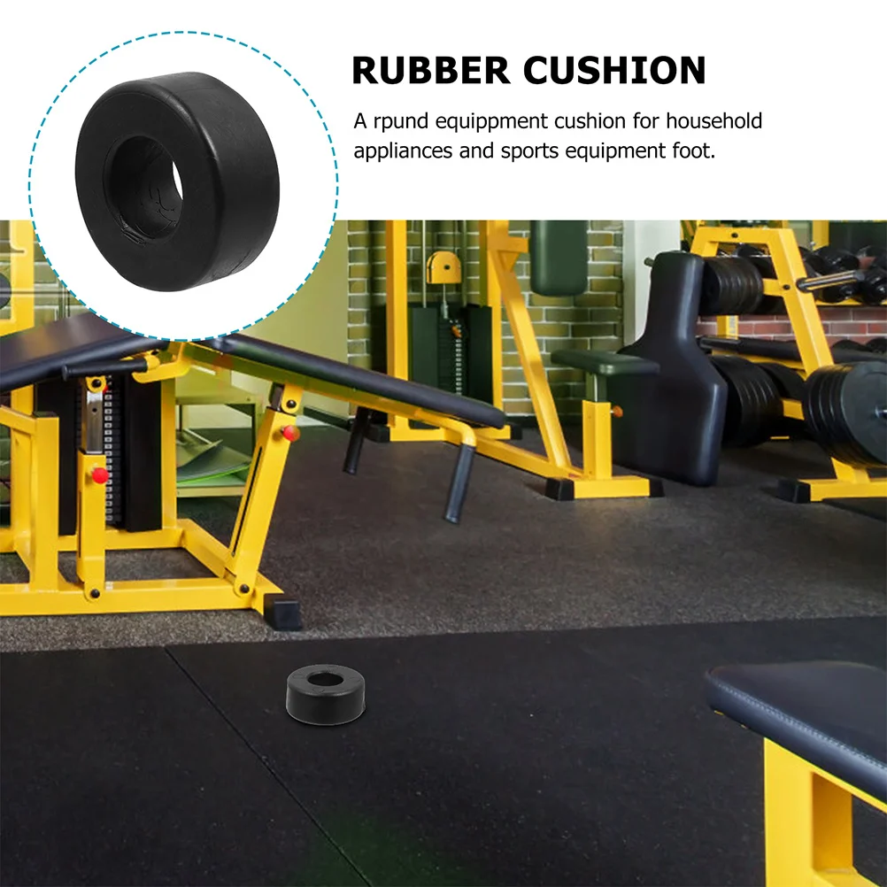 

4Pcs Fitness Equipment Buffers Rubber Gaskets Shock Absorbing Feet Bumpers Round Wear Resistant Gym Workout Pads
