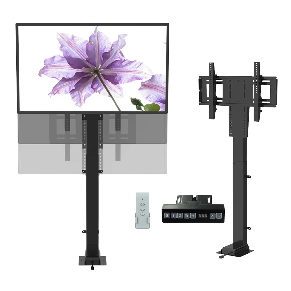 Intelligent Auto TV Mount Electric Display Screen Invisible Remote Control Lifting Bracket Steel Material for Meeting Room TV
