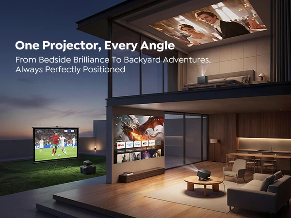 Toptro Projektor Google TV 4K 1080p Full HD Tragbarer Projektor BT5.4 Auto Keystone für Video, Film, Smart Home Theater LED-Projektor – Detail 9