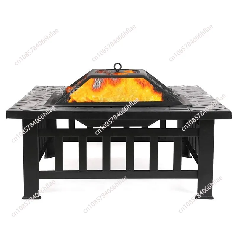 

Outdoor square grill Multifunctional grill table Charcoal enclosure grill Tea table Firewood stove
