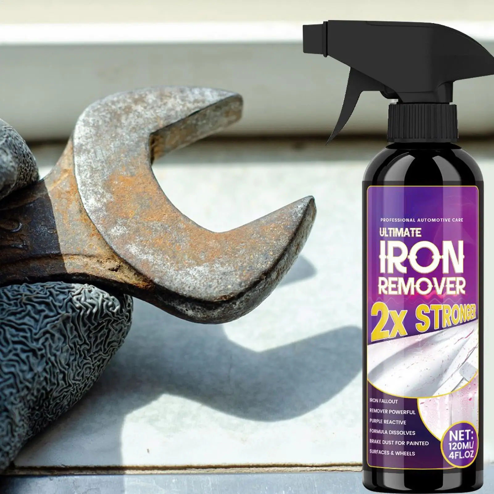120ml Multipurpose Iron Powder Remover Quickly Car Wheel Cleaner Cleaning Detailing Solution Rim Stain Removal for Calipers Rv