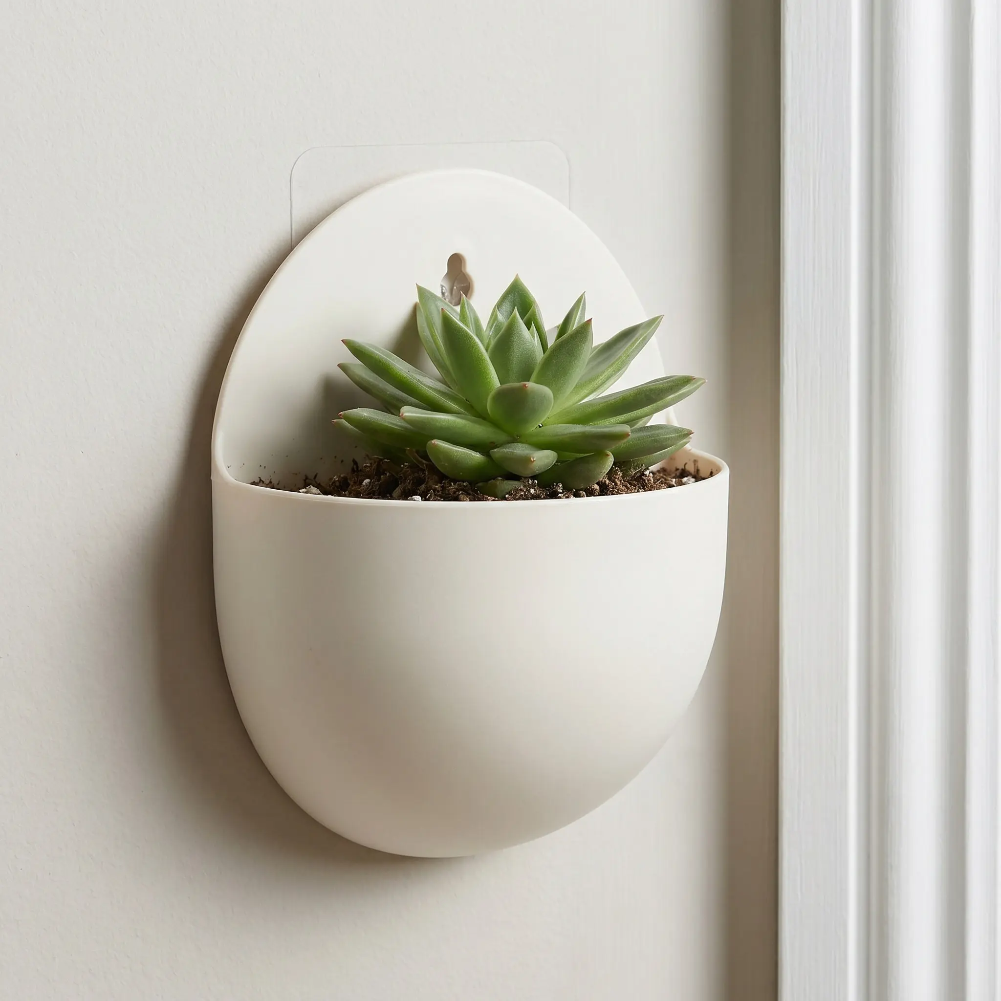 4Pcs Semi-Circle Plastic Hanging Flower Pots Balcony Wall Planters Gardening Containers Herb Flower Buckets Outdoor Indoor
