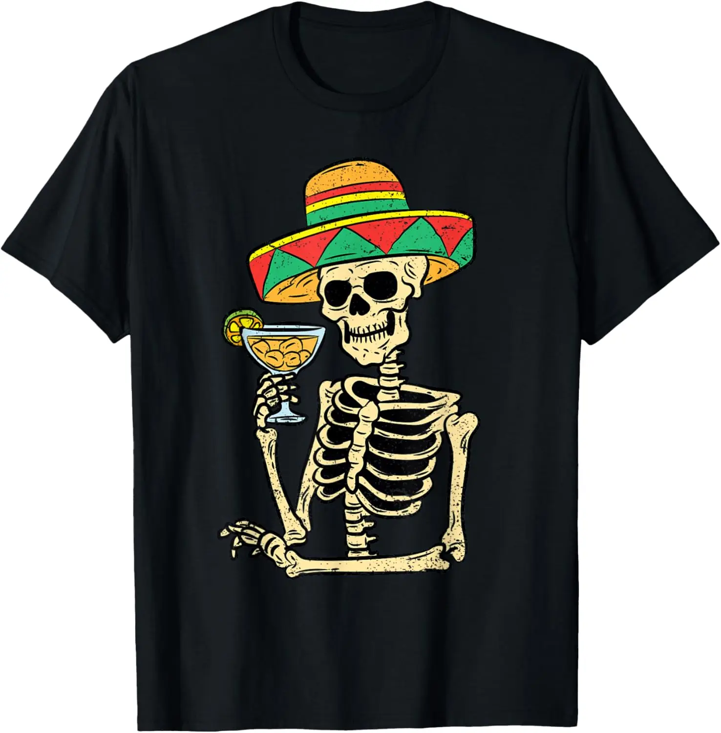 Mexican Skeleton Sombrero Cinco De Mayo Fiesta Men Women T-Shirt