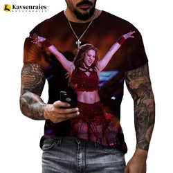 Shakira 3D Printed T-shirts Women/Men Fashion Summer Short Sleeve T Shirts Casual Streetwear Clothes Tops 6XL