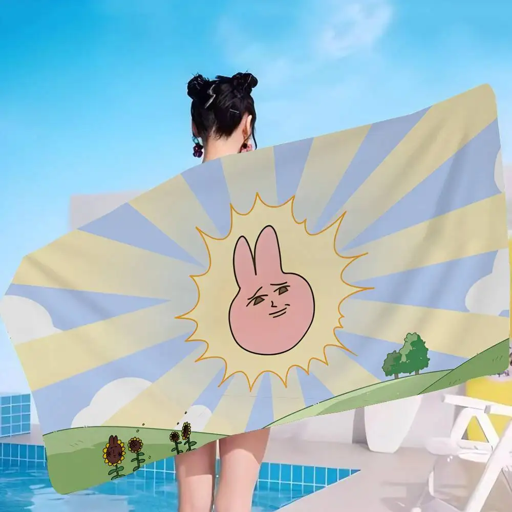 M-My-Friend-Rabbit-Cartoon Bath Towel Microfiber Soft Water Absorbing Breathable For Girl Kids Decorative Cartoon Beach Towel