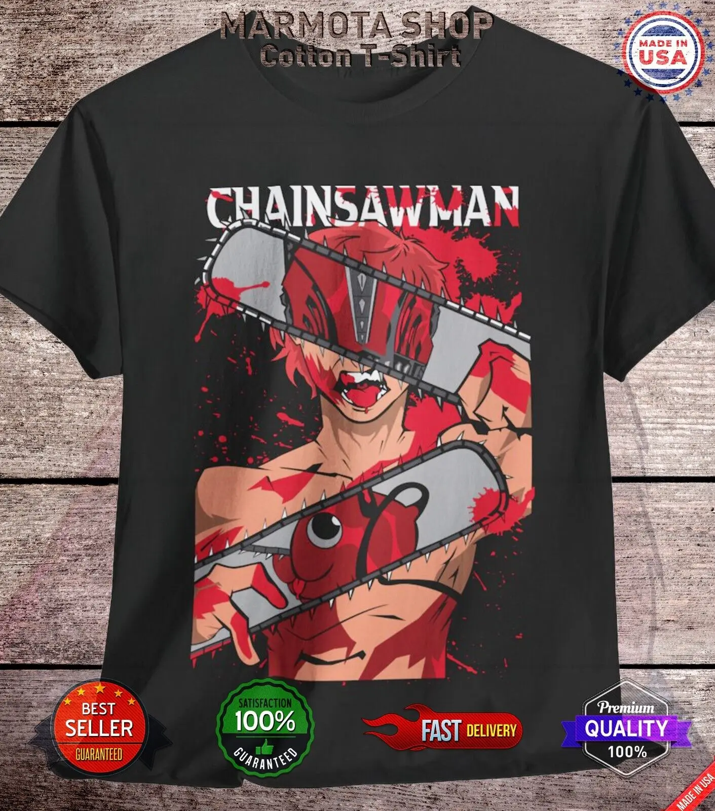 Denji motosierra hombre camisa Makima Anime camiseta Berserk Manga Otaku UnisexVintage ropa divertidas camisetas para hombres
