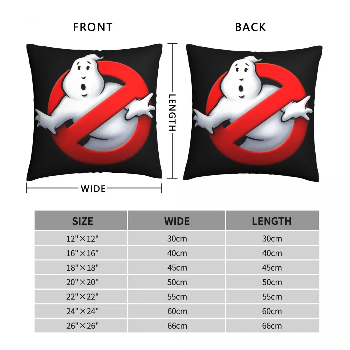 Ghostbusters Square Pillowcase Polyester Linen Velvet Printed Zip Decor Home Cushion Cover 18