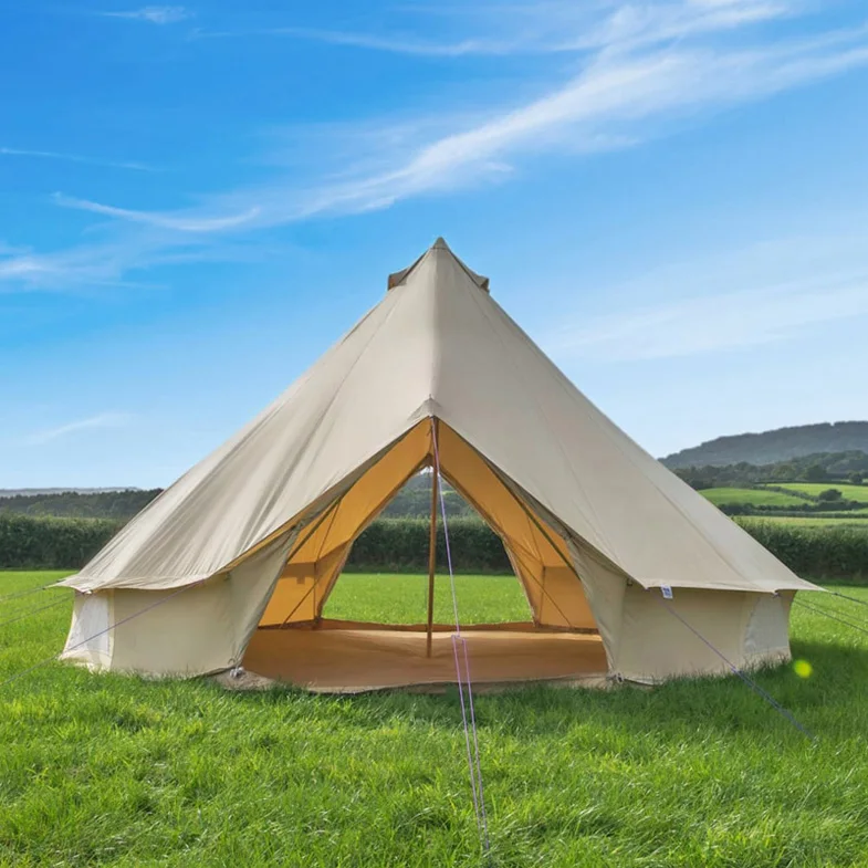 Yurt Glamping Canvas Pyramid Tent Camping Tipi Desert Bell Tent Sleeping Tent