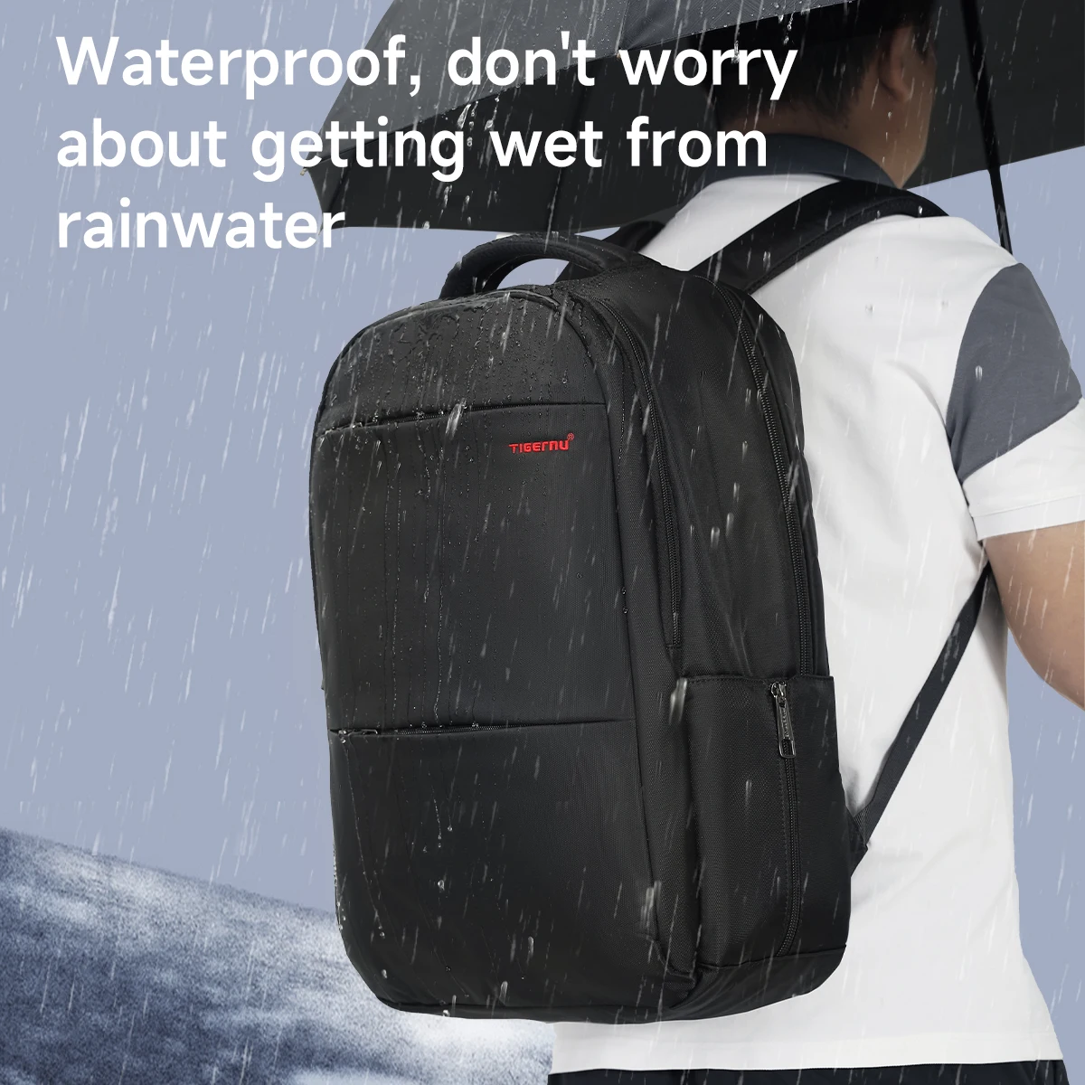 حقيبة ظهر للرجال من Tigernu مقاس 15 17 19 بوصة حقيبة ظهر للكمبيوتر المحمول للرجال والنساء حقيبة ظهر للأعمال حقيبة مدرسية حقيبة ظهر للسفر حقيبة ظهر