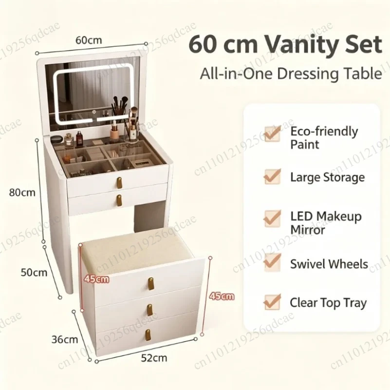 Women’s Bedroom Nordic Dressing Storage Organizer - Drawer-Type Makeup Container & Tocador De Maquillaje Furniture 60cm