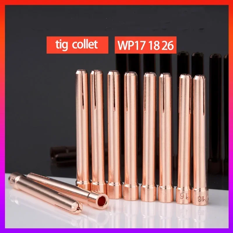 10PCS/lot Tig collet for WP 17 18 26 tig welding torch accessories SR 17 18 26 Tungsten Electrode Collet Tig Torch Consumables