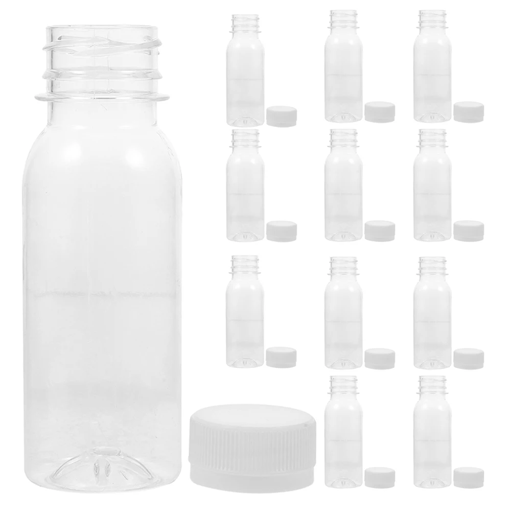 Bottiglie di latte da 20 pezzi Contenitori di succo vuoti trasparenti per animali domestici Bottiglie di bevande portatili senza Bpa da 100 ml con tappi per latte di noci fatti in casa