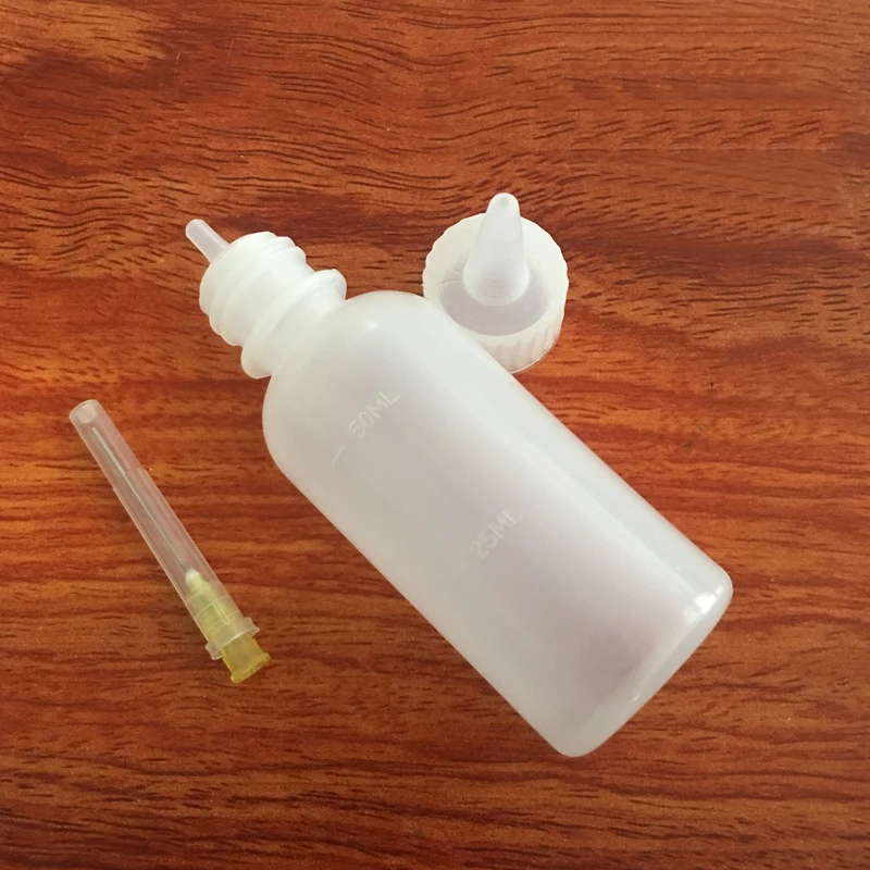 50ML Plastikflasche mit Nadel für Flüssigkeiten, Alkohol, Rosin, Lötfüllpaste, Spender für Handy-PCB-Reinigung, Schweißen und Reparatur – Detail 3