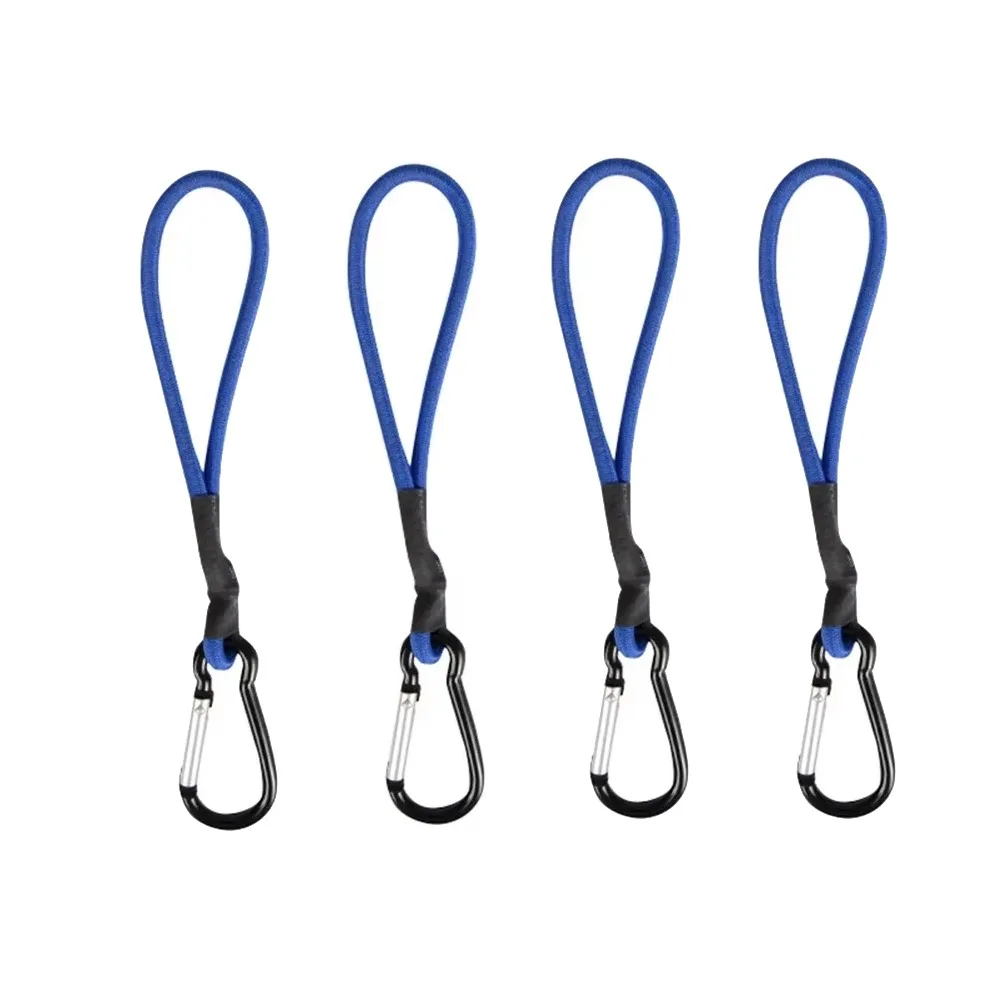 4Pcs Strong Elastic Tent Elastic Rope Cord Hook Heavy Duty Multifunctional Fixing Cords String with Carabiner High Strength