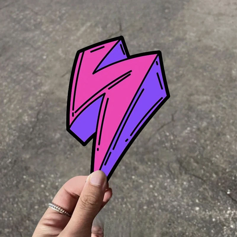 1pc Creative Purple Lightning Car Sticker, Waterproof Durable Vinyl Decal, Personalized Auto Body Window Decor