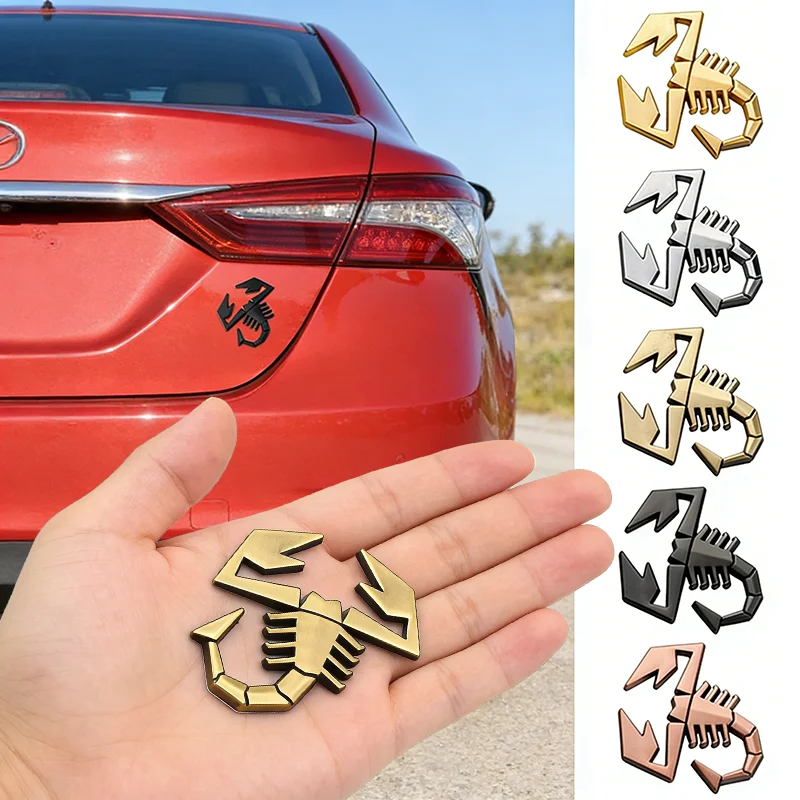 3D Car Metal Scorpion Logo Emblem Badge Decal Sticker for Fiat Abarth 500 Grand Punto Bravo Stilo Panda Car Styling Accessories