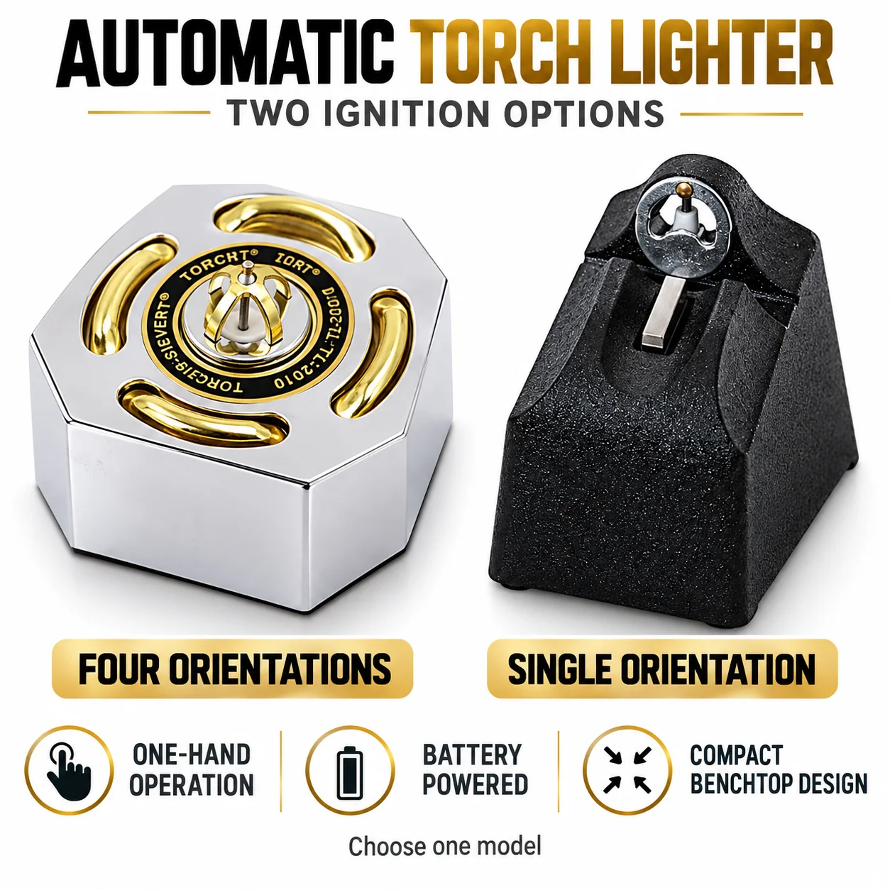 Automatic Torch Lighter Ignitor 2AA Battery Single or Four Orientation One Hand Spark Tool for Jewelry Soldering Gas Welding