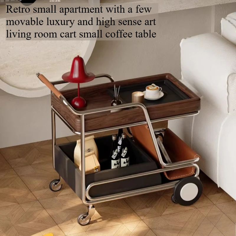 Hotel Vintage Side Table Living Room Mesa Lateral Double-layer Nordic End Table Salon Storage Mesas Mid Century Furniture