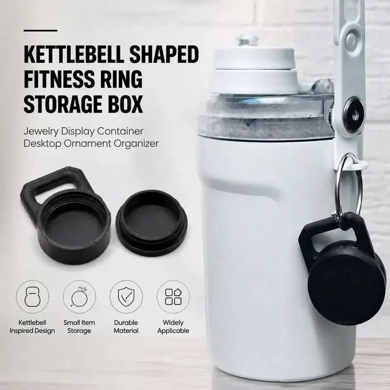 Kettlebell Shaped Fitness Ring Storage Container Jewelry Display Case Desktop Tabletop Organizer Box