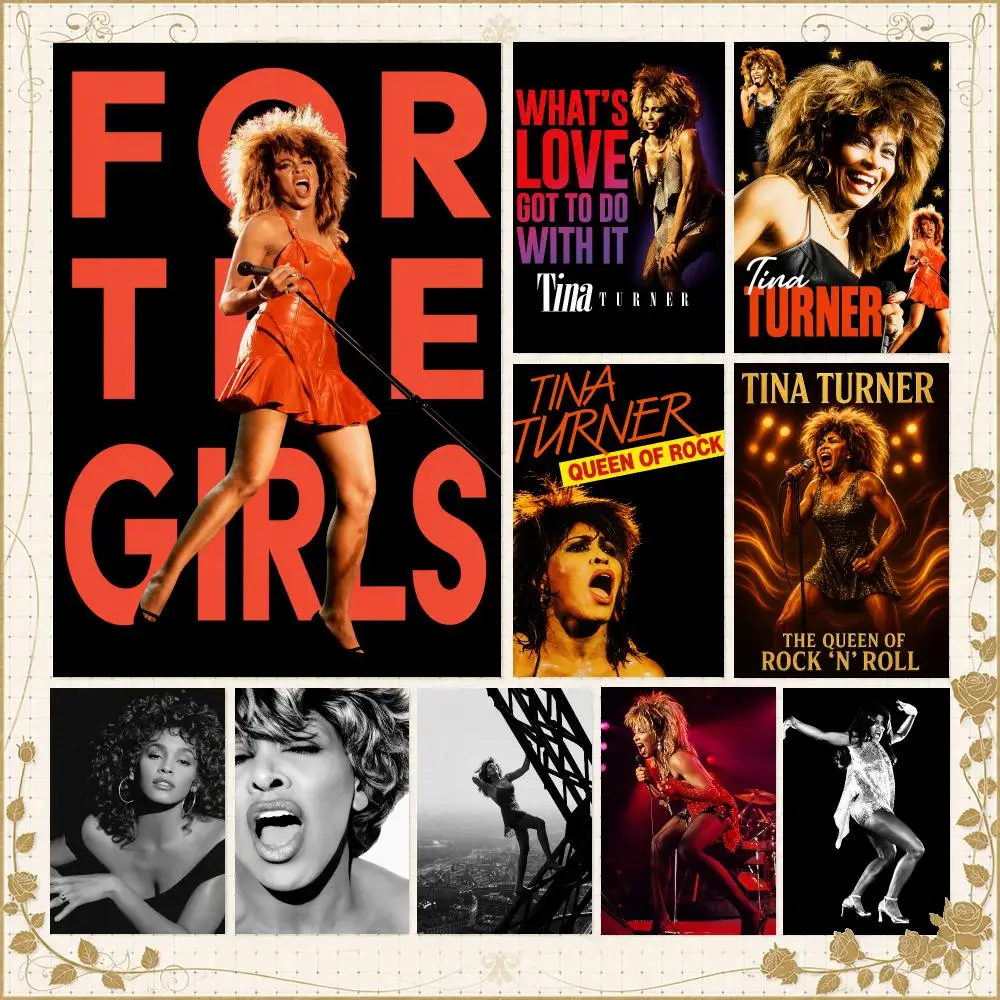 Singer T-Tina Turner Rock Soul Legend Poster Wall Art Bedroom Living Room Dorm Bar Cafe Gym Studio Home Decor Gifts