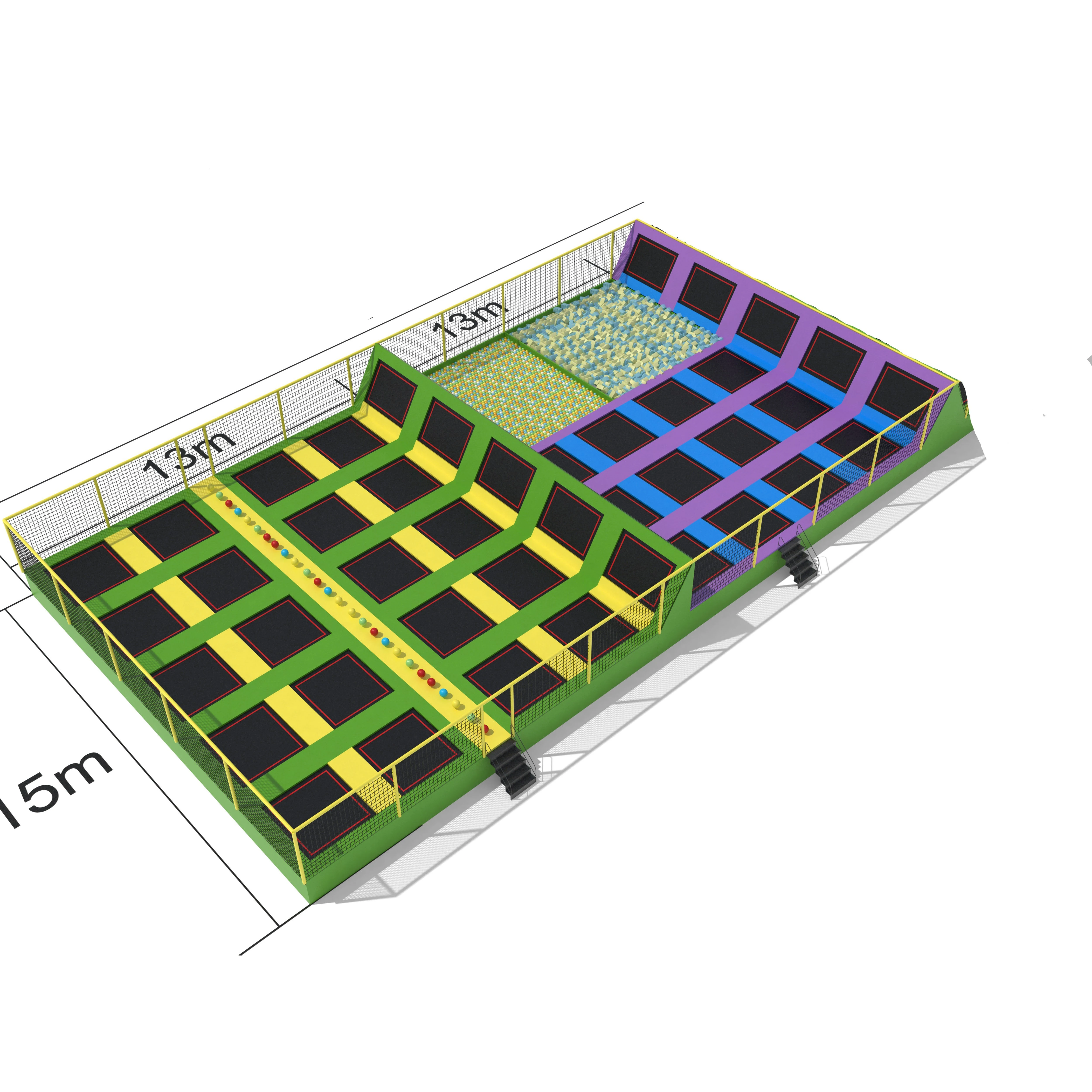 CE Approved Trampoline Park For Indoor Use HZ-LG005