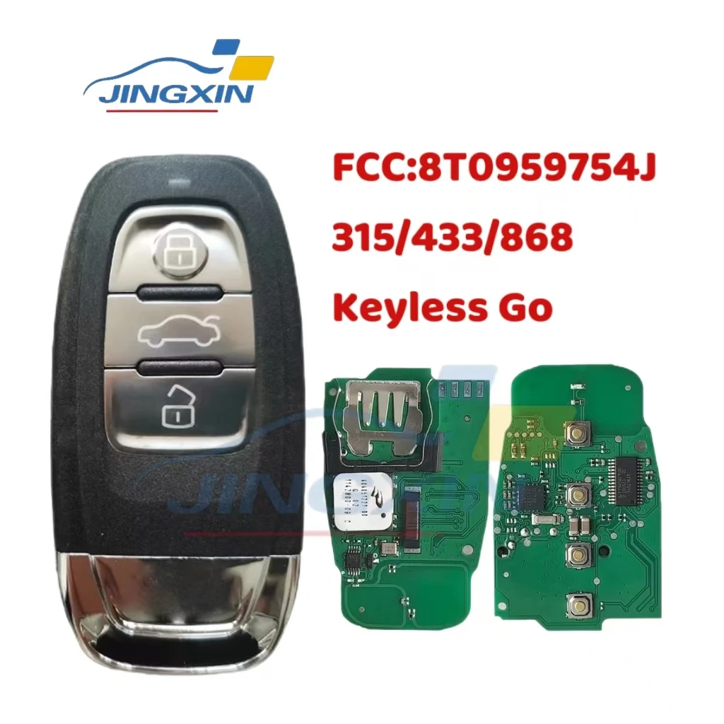 

JING XIN Car Remote Control Key For Audi A4 A5 A6 A7 A8 key shell Keyless Go Promixity Card