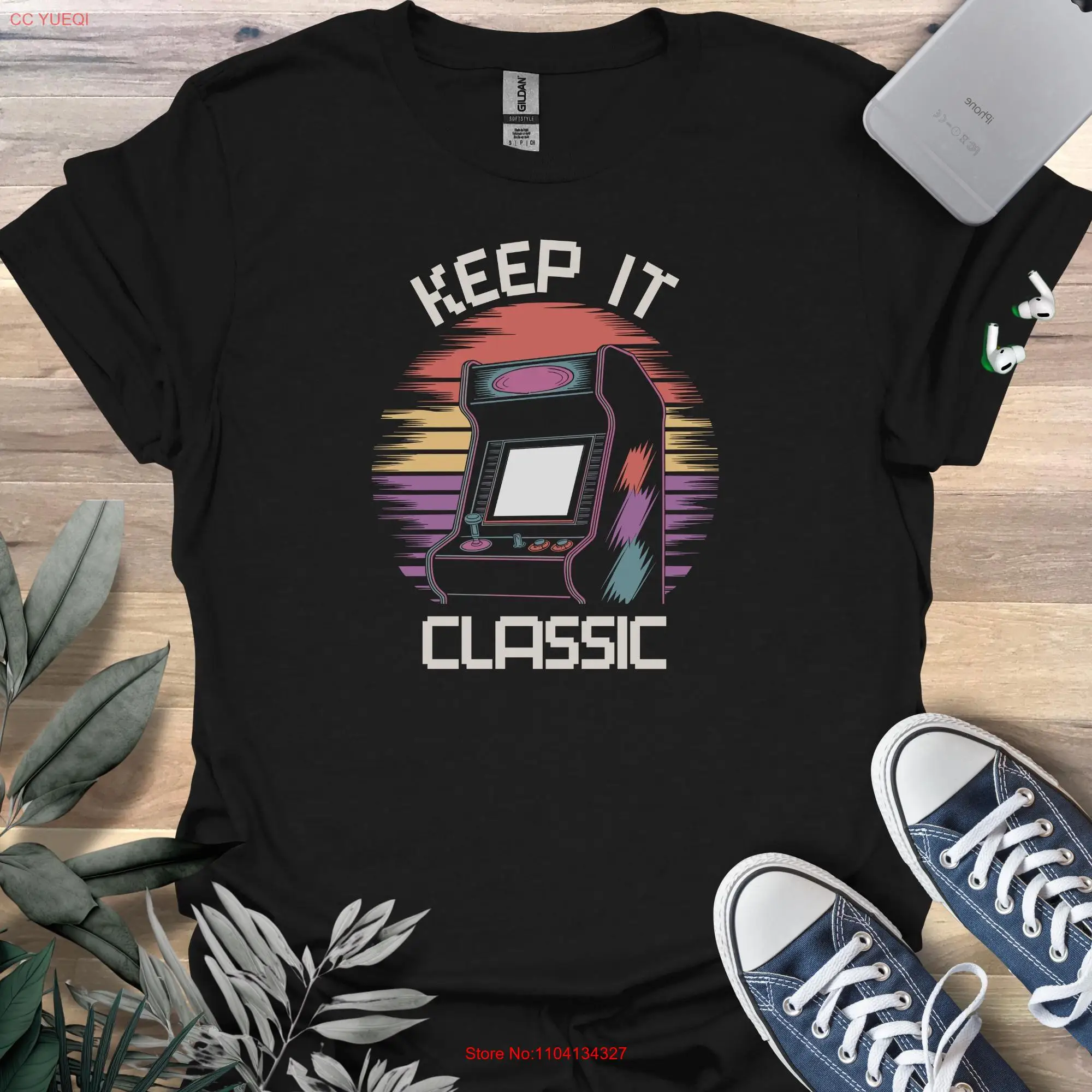 

Retro Video Game T Shirt Keep It Classic Arcade Gamer Gaming Apparel Vintage Lover Chirstmas Idea long or short sleeves
