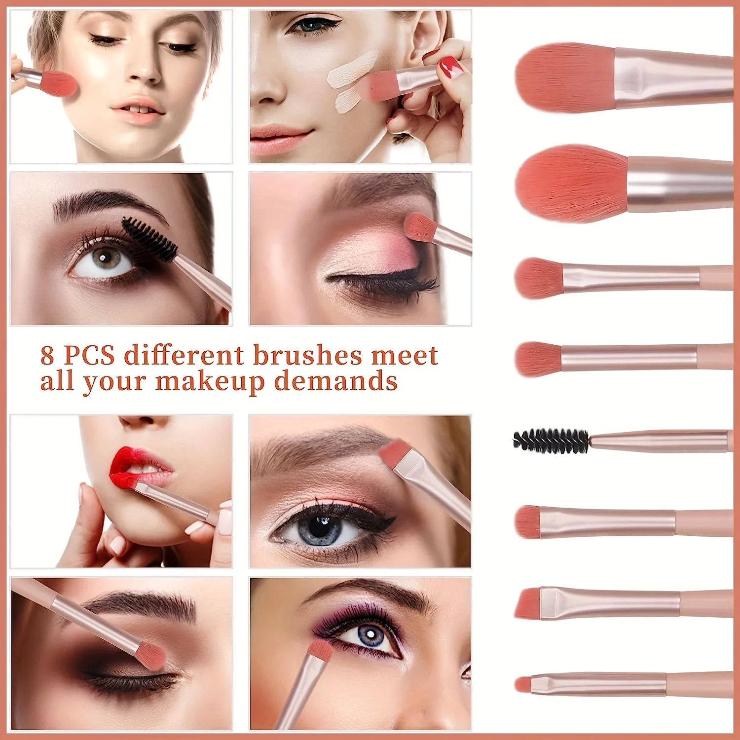 8-20 قطعة فرشاة للمكياج مجموعة المحمولة عينيه الأساس أحمر الخدود مجموعة فرش للمكياج التجميل المخفي ماكياج فرش أداة تجميل صغيرة #6