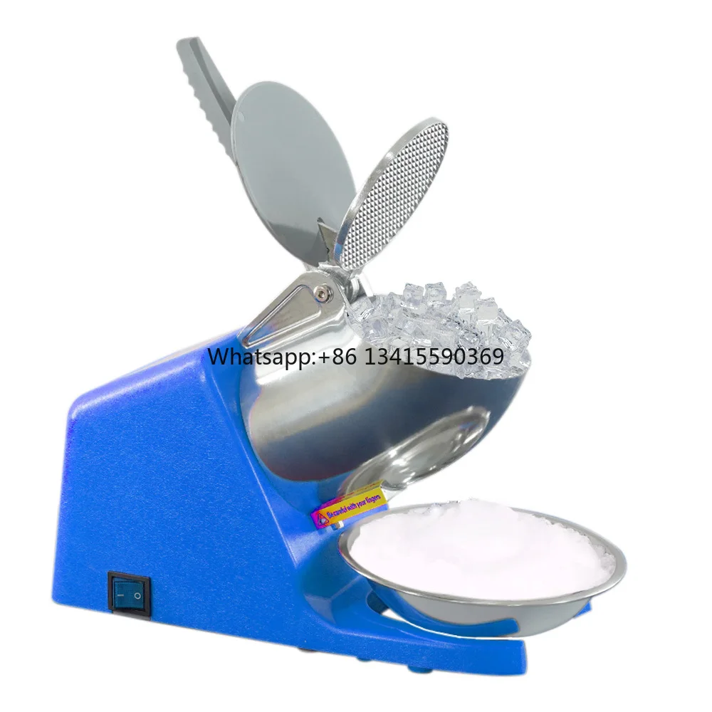 

HD108 Electric Two Blades Ice Crusher Shaver Snow Cone Maker Machine Silver for Home and Commercial Use