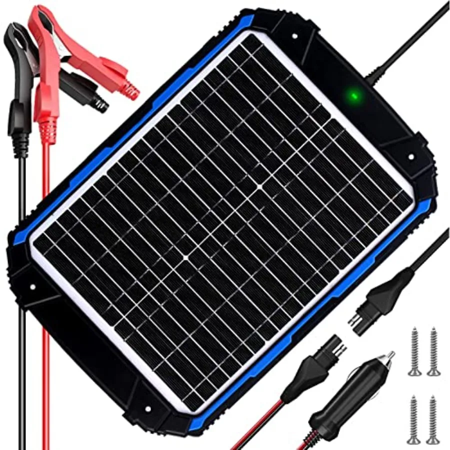 

20W 12V Solar Battery Trickle Charger Maintainer PRO with Intelligent MPPT Controller for Car Marine RV Trailer Boat Waterproof