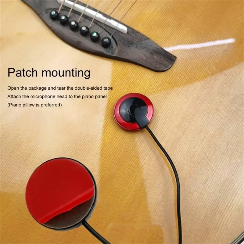 Acoustic Guitar Pickup Small Sound Pickup Piezo Contact Microphone Pickup for Acoustic Guitar Ukulele 6.35mm Jacks Hole 