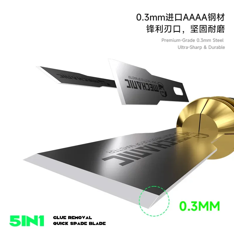 MECCANICO FS-51 5IN1 Pala per rimozione colla Set di lame per rimuovere la colla Pala Colla Chip Fare leva CPU Utensile manuale