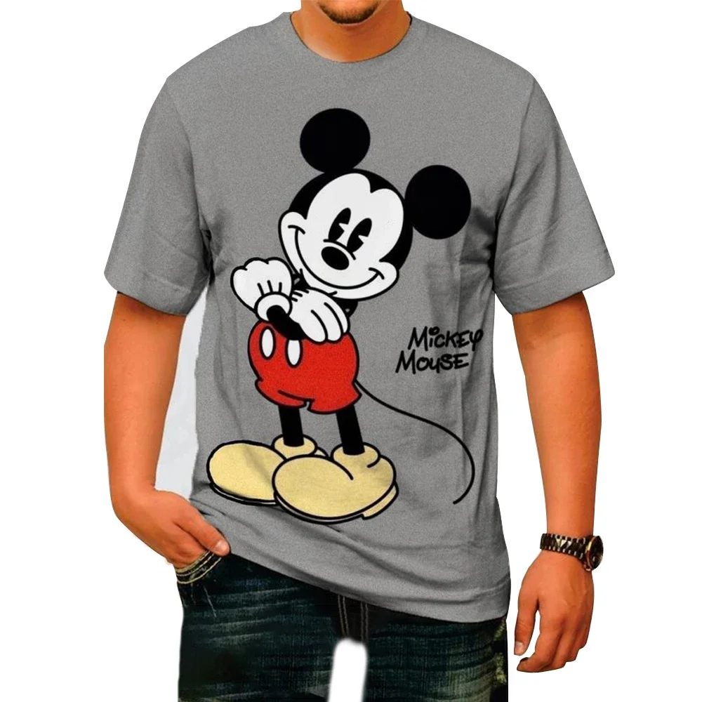 Men's Disney Mickey Mouse 3D Print T-Shirt Summer Daily Loose Short Sleeve Kids Male Tops Casual Tees Unisex Clothing Apparel