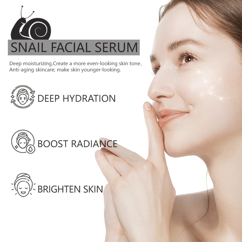 Snail Mucin Serum with Niacinamide Hyaluronic Acid Collagen Facial Serum Deep Hydration Firming Brightening Anti Aging Skin Care