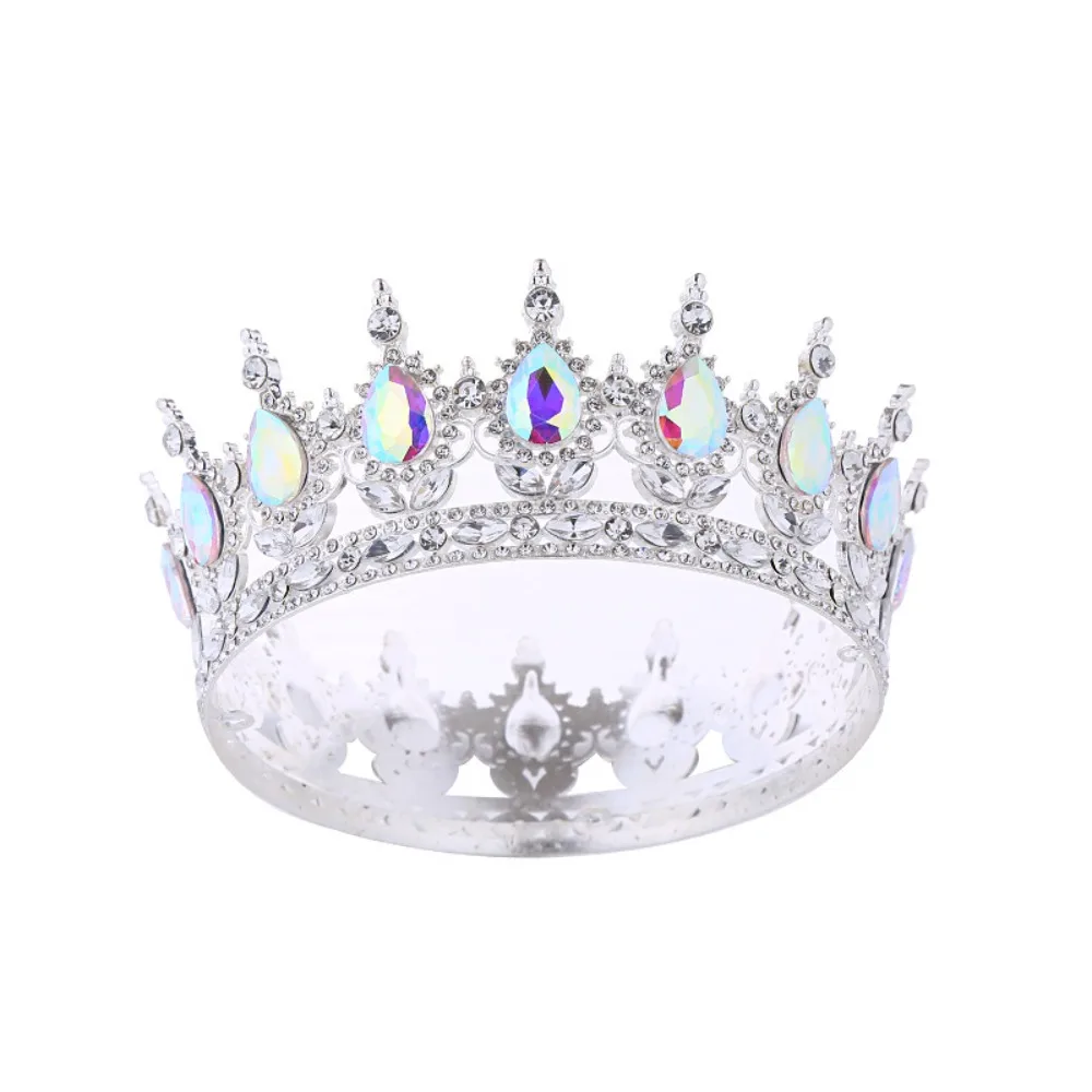 

Rhinestone Baroque Pageant Crowns Cake Decorations Luxury Crystal Bridal Crowns Sparkling Headpieces Wedding Crown for Women