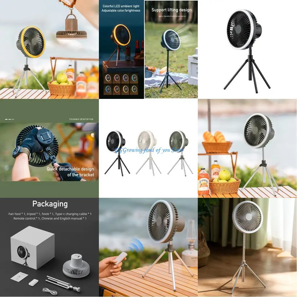 

H9EB Desk Fan 10000mAh USB Rechargeable Battery Fan Portable Fan with Remote Control