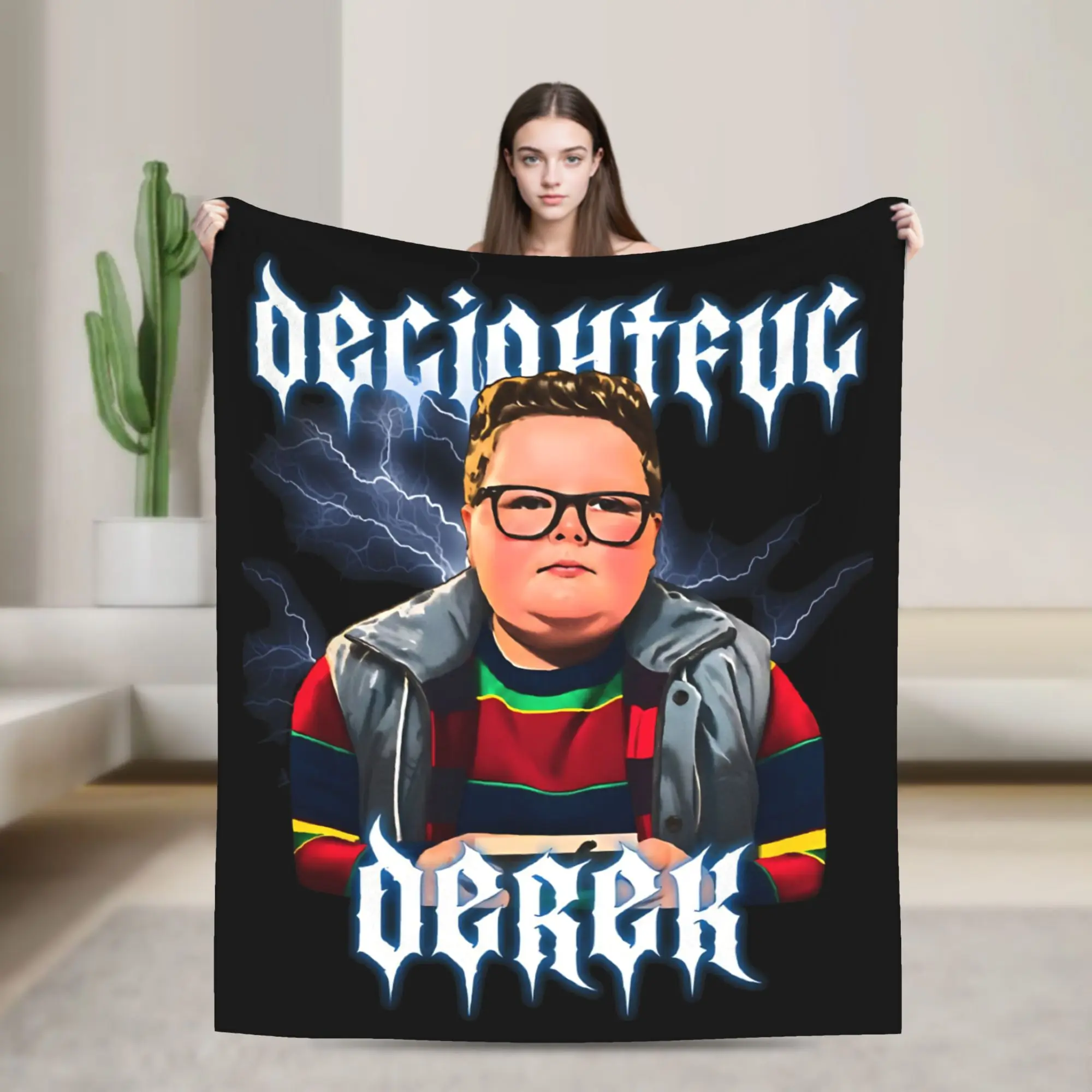 

Delightful Derek Metal Style Blanket Flannel Throw Blanket Summer Air Conditioning Personalised Lightweight Bedsprea,