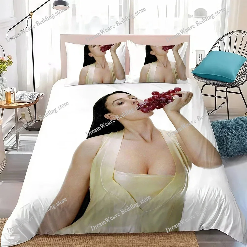 Monica Bellucci Duvet Cover Set Home Style Bedding Soft Laundry Cotton Bed Student Dormitory Gift