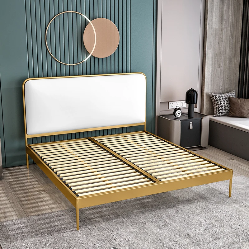 

Elastic Kawaii Wood Double Bed Waterproof High End White Upholstered Modern Beds Queen Twin Luxury Camas De Dormitorio Furniture