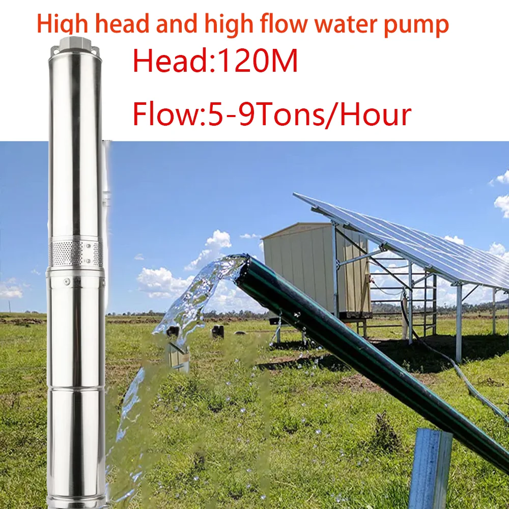 

Насос для капельного орошения Max Head 120M, 3 л.с., гибридный, с питанием от солнечной энергии (DC/AC), высоконапорный, для скважин