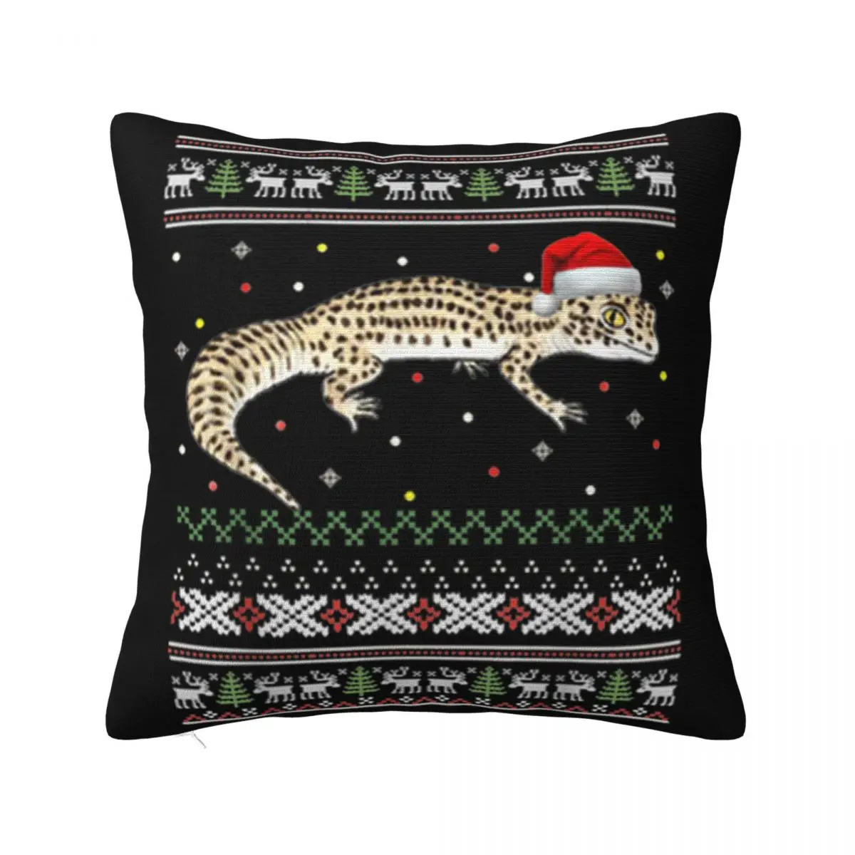 Beautiful Leopard Gecko Ugly Christmas Fitness Basic Chinese Style Girl Print New Gift Slim Fit Holiday Music Pillow Case