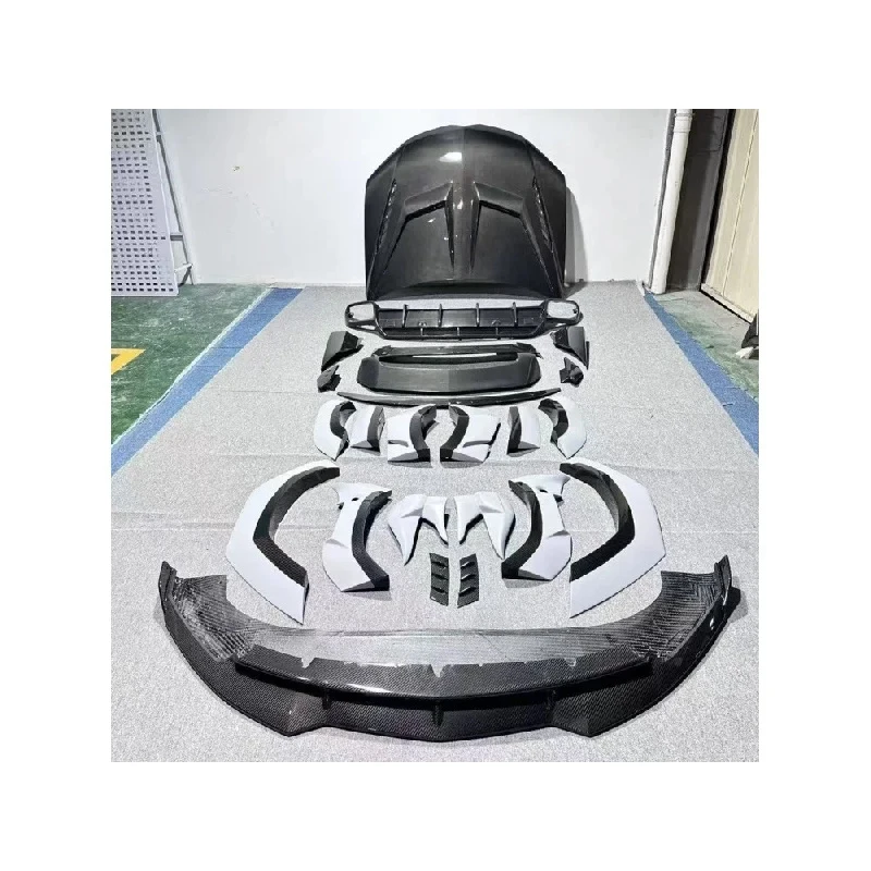 Hot selling 1016 Style Carbon Fiber Front Lip Side Skirt Diffuser Rear Spoiler Engine Hood for Body Kit