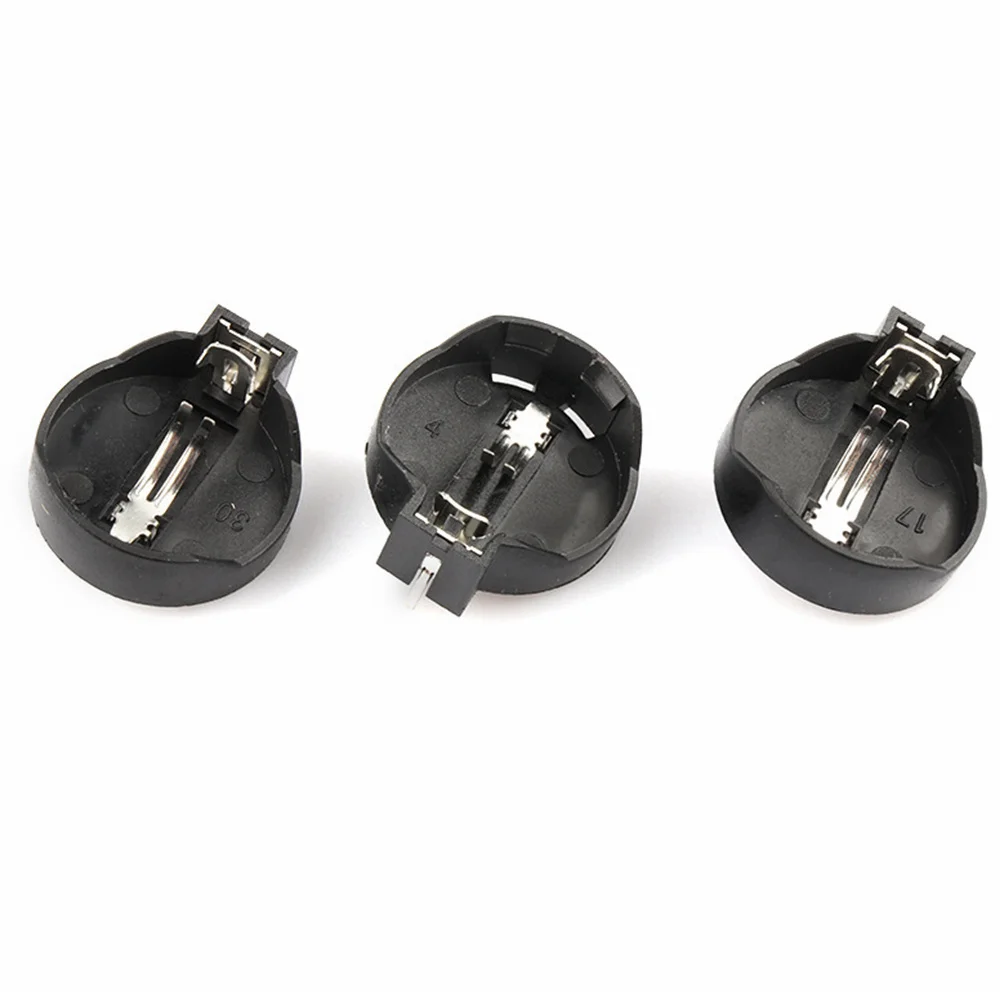 10Pcs CR2032 3V Button Coin Cell Battery Socket Holder Case Mini Battery Storage Box Black Color