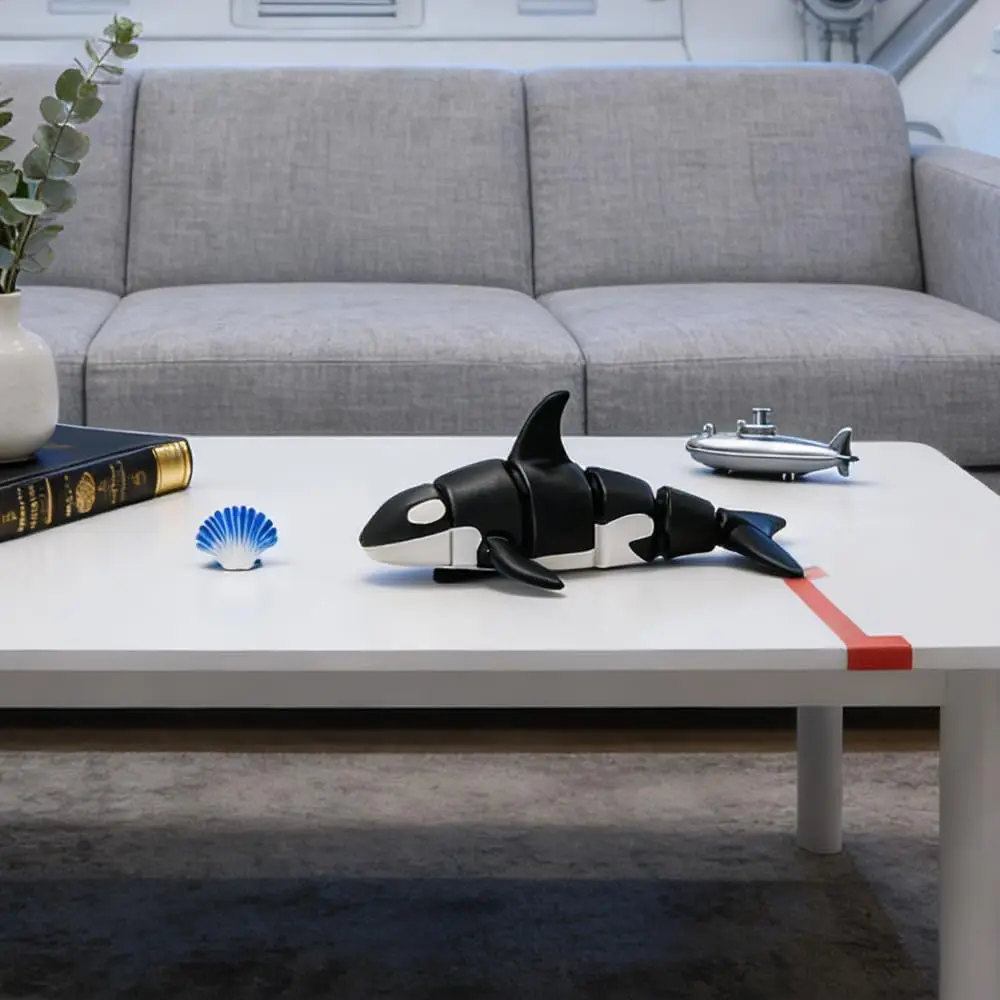 3D Printed Small Animal Joint Flexible Simulation Shark, Killer Whale Ornament Home Decoration Perfect Gift for Friends Family - view 3