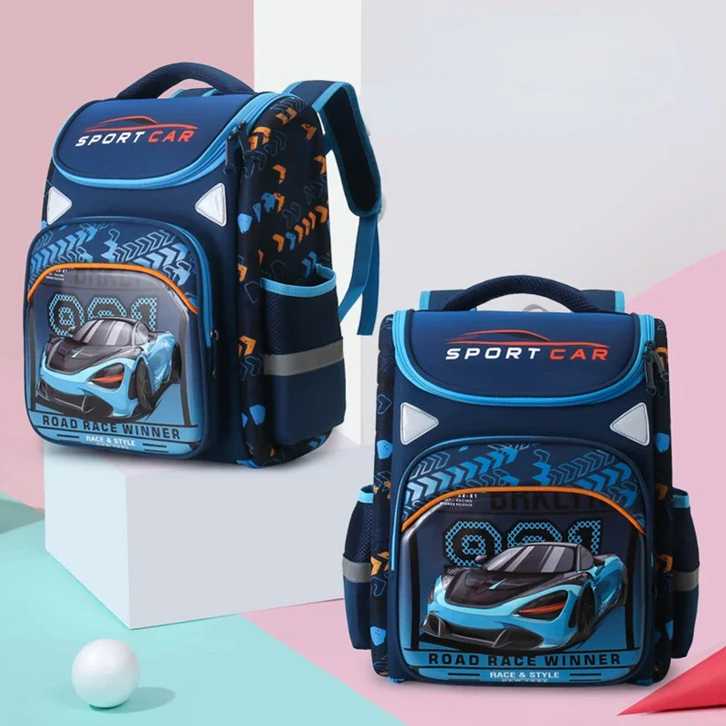 

New Orthopedic Boy Backpack School Bags Children Cartoon Car Pattern Space Backpacks For Girls kawaii 3D Kid Schoolbag Knapsack