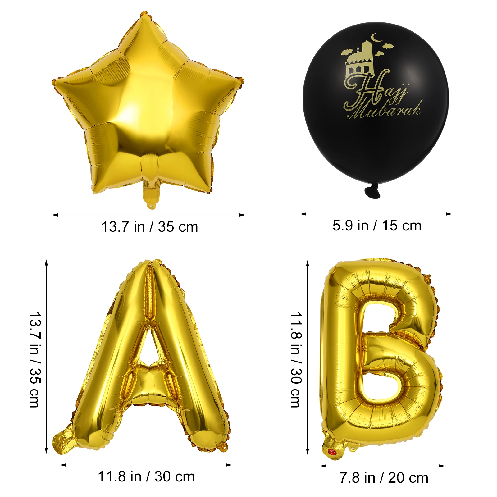 Eid Mubarak Luftballons Set Wiederverwendbare Eid Mubarak Luftballons Partydekorationen Ramadan Feier Zubehör Festliche Lieferungen Event